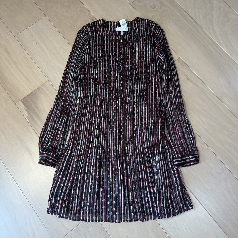 Reiss Celia Geo-Print Pleated Mini Dress Women’s USA 8